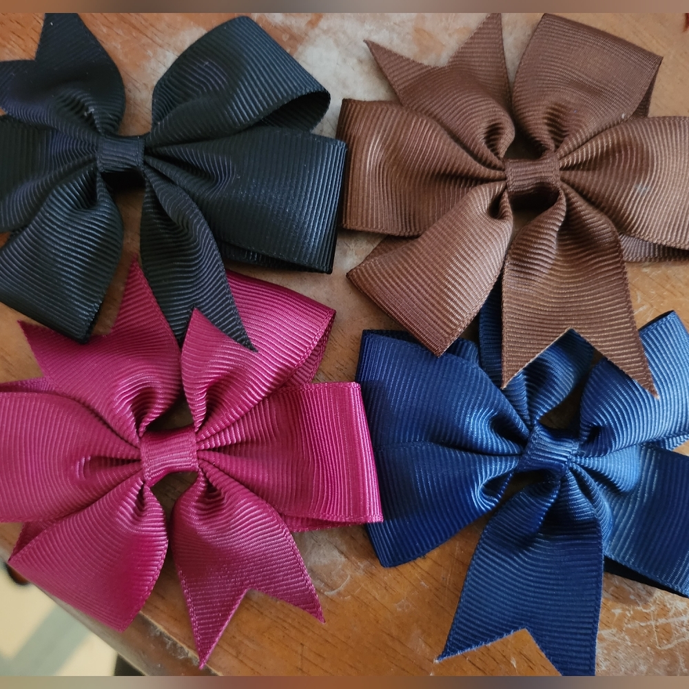 Bow clips (set of 4 - Darks)